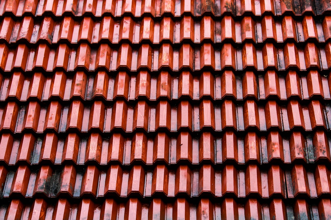 Close view of brown asphalt roof shingles